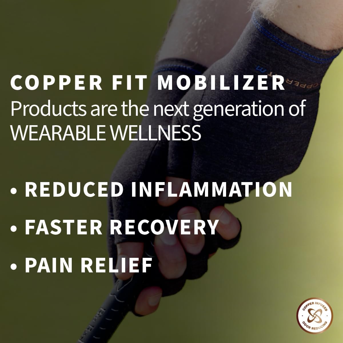 Copper Fit Mobilizer Hand Compression Gloves for Arthritis, Tendonitis & Joint Swelling

