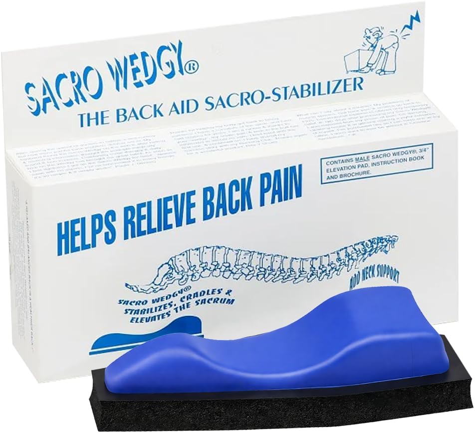 Sacro Wedgy Male Sacrum Support Wedge with Elevation Pad and Instructions

