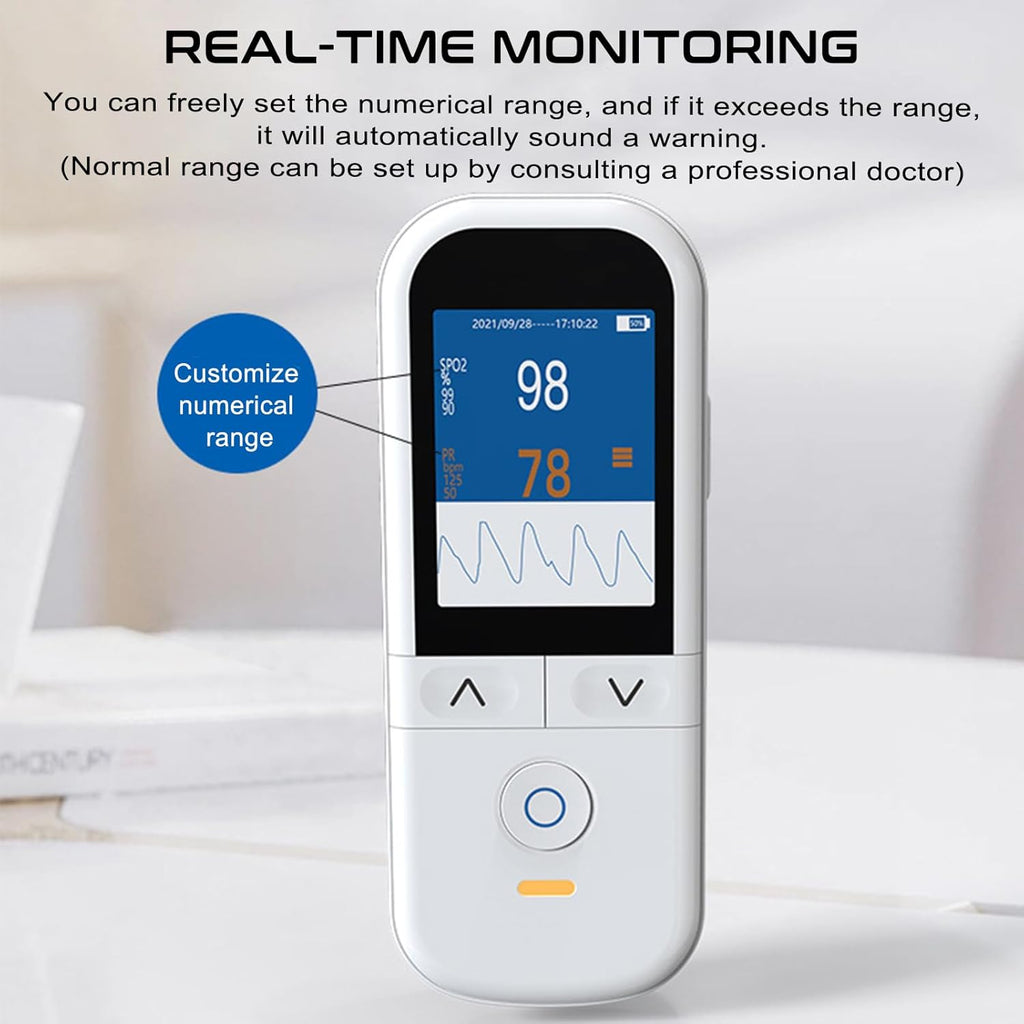Handheld Pulse Oximeter with SpO2 Pulse Alarm, Finger and Foot Sensors, OLED

