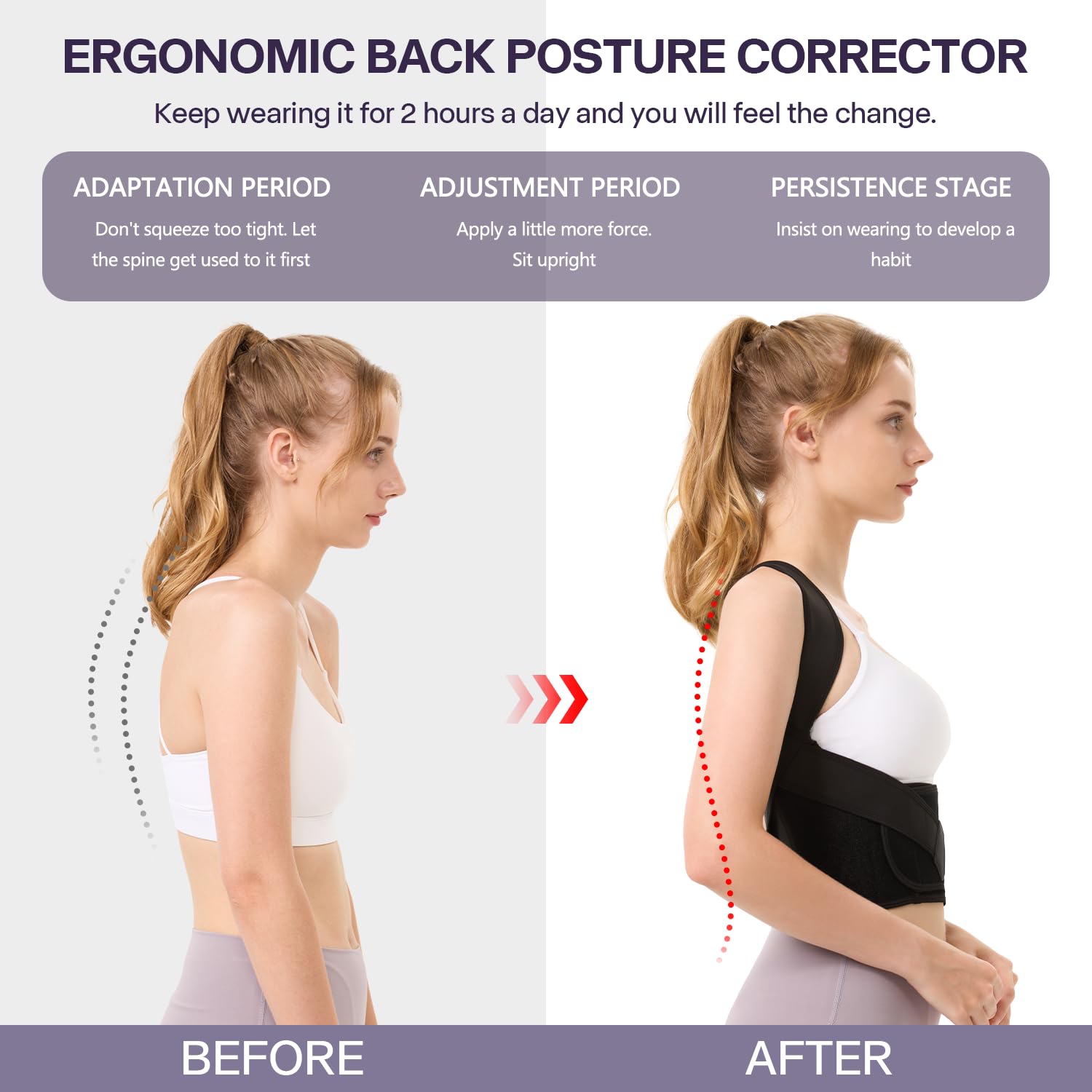 VOKOKOYA Back Posture Corrector Brace with Adjustable Shoulder Straps


