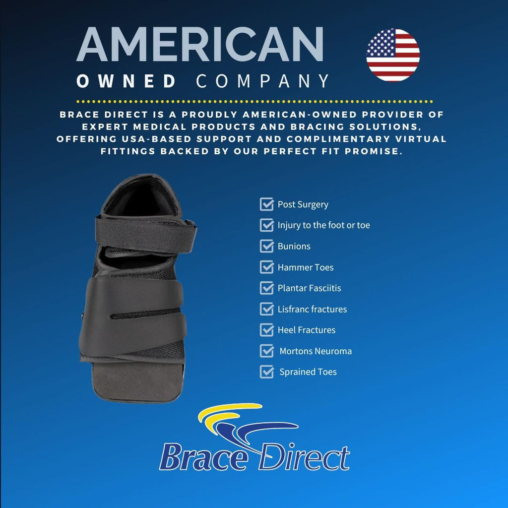 Brace Direct Square Toe Deluxe Post-Op Shoe for Orthopedic Recovery and Fractures

