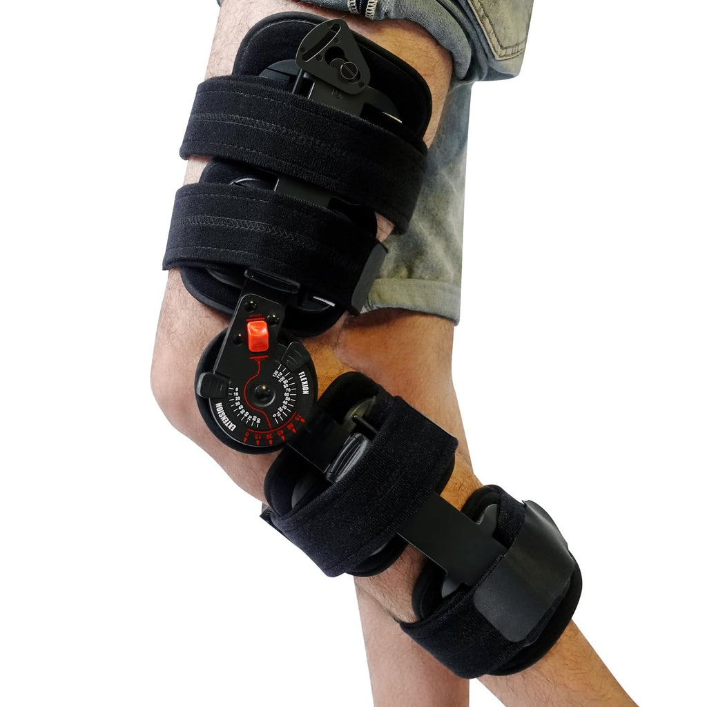 KD ROM Hinged Knee Brace for Post-Op Support, Arthritis, ACL MCL PCL Injury Rehab

