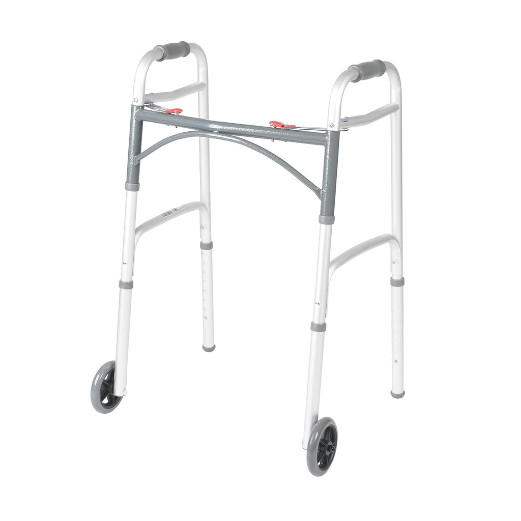 Drive Medical Folding Mobility Aid with Wheels, Lightweight Adjustable-Height Support