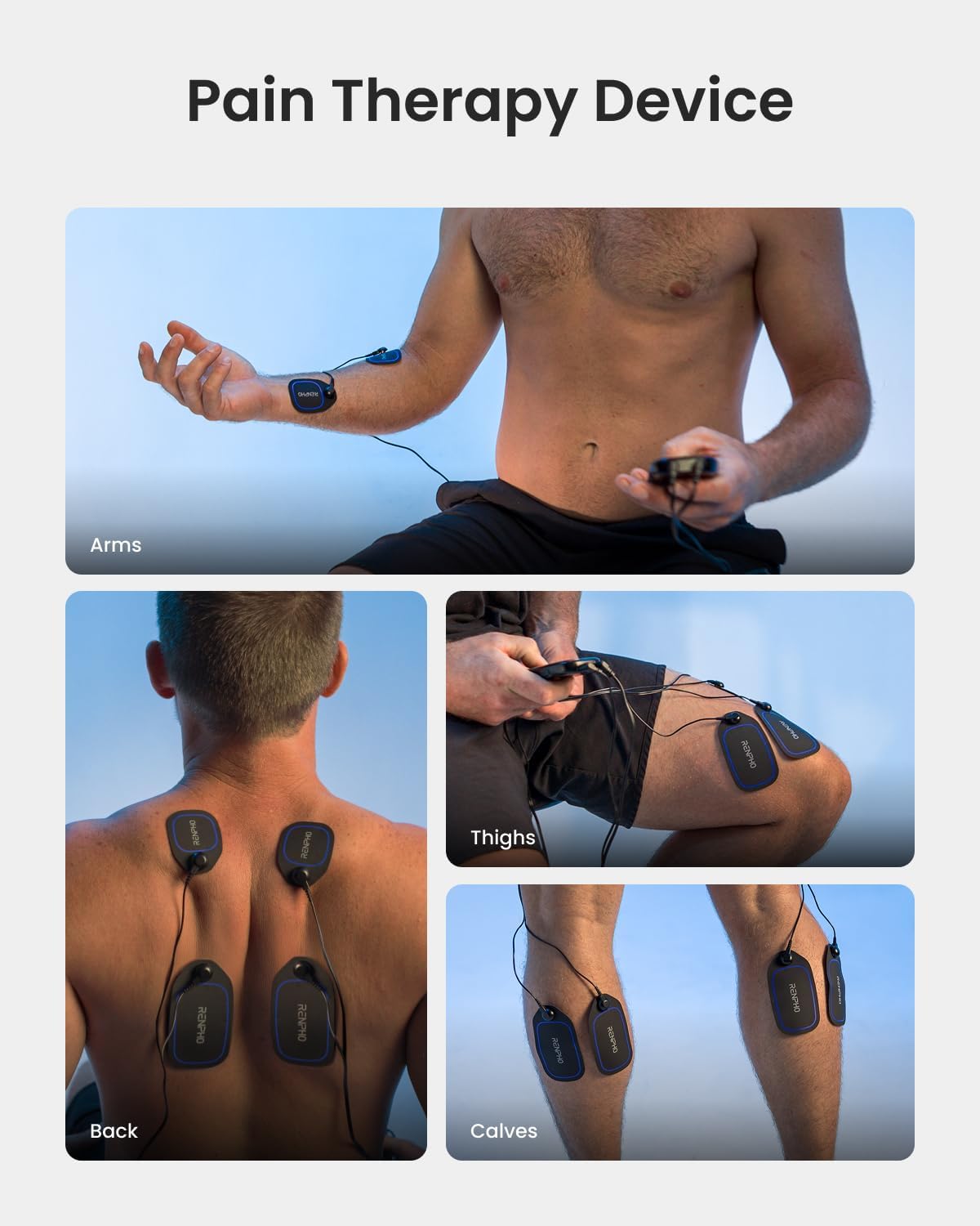 RENPHO TENS EMS Muscle Stimulator Rechargeable Dual Channel for Back Pain Relief

