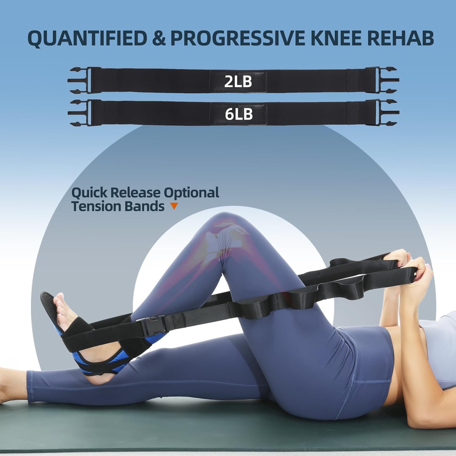 Knee Replacement Recovery Aids Kit for Physical Therapy: Knee Stretcher and Exerciser

