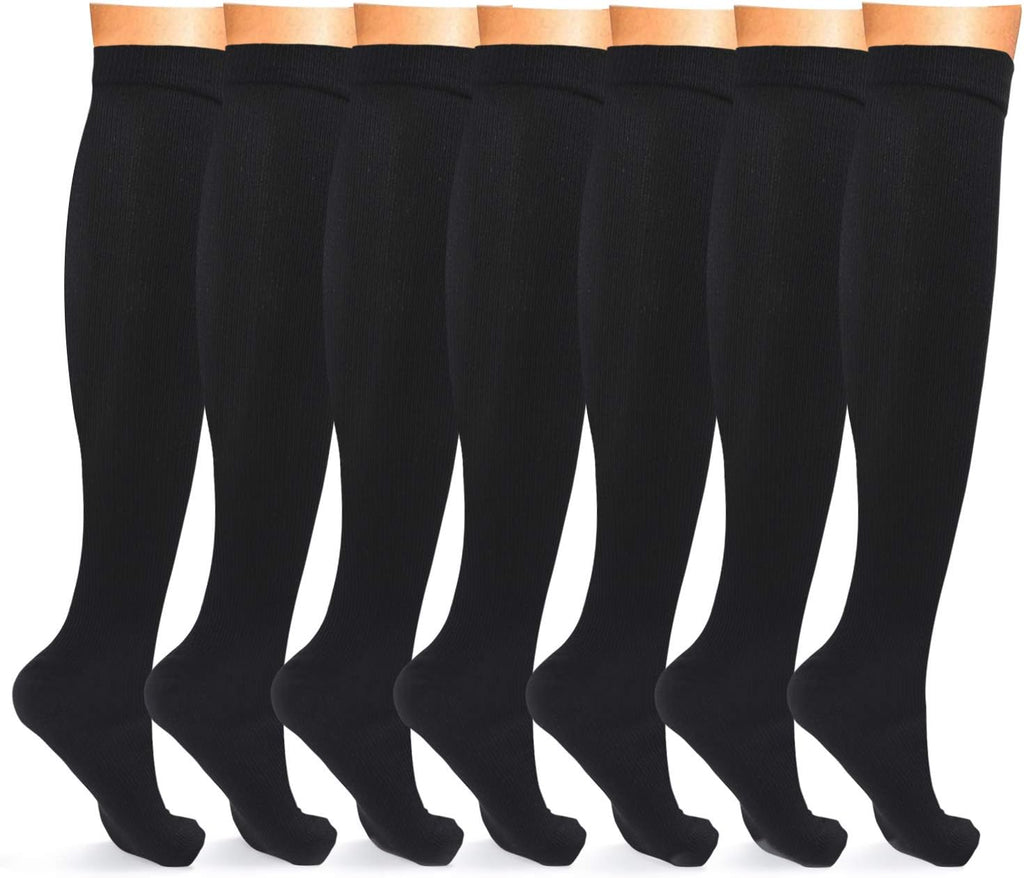 Nylon Graduated Compression Socks for Men Women, Knee High Support

