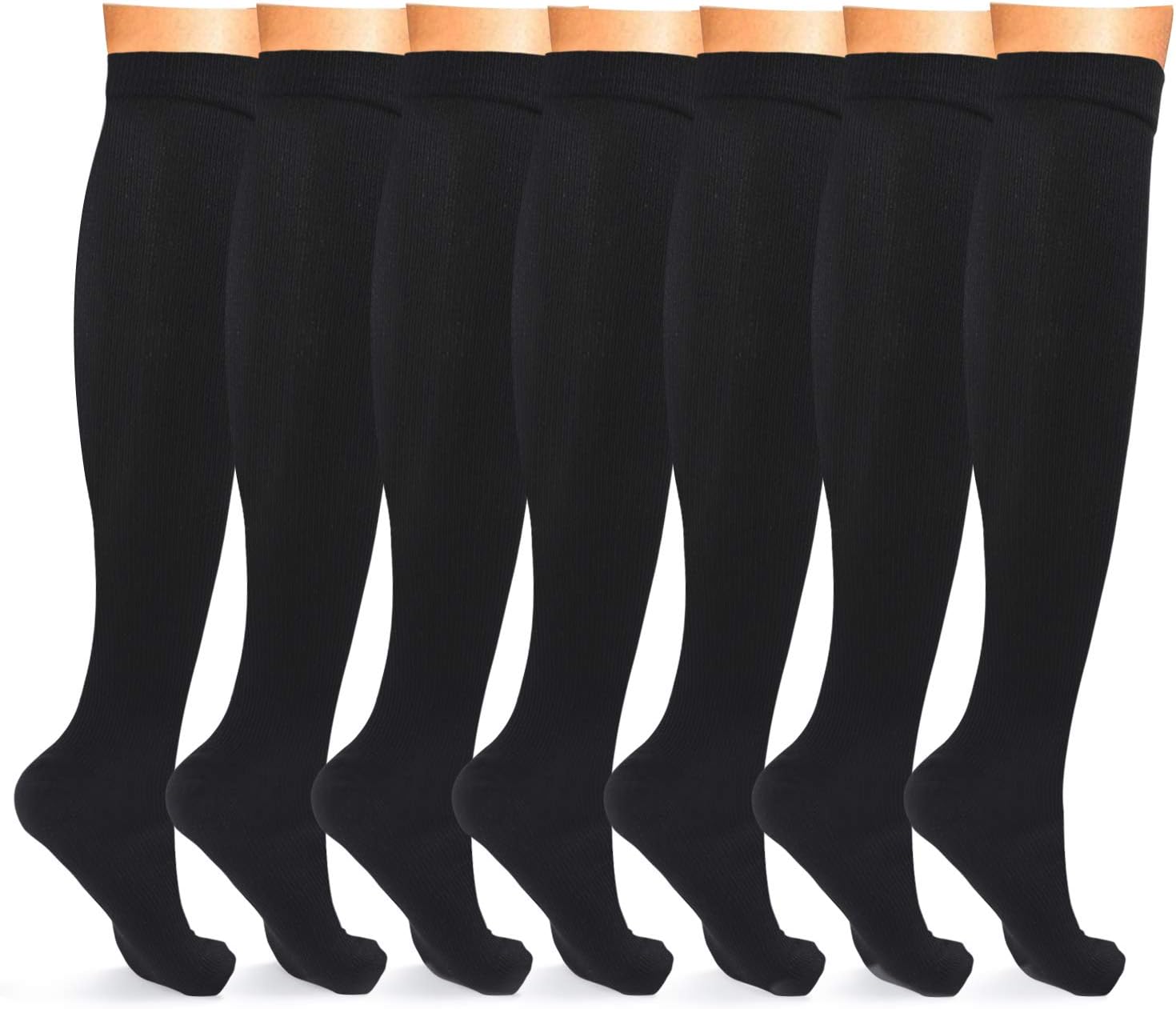 Nylon Graduated Compression Socks for Men Women, Knee High Support

