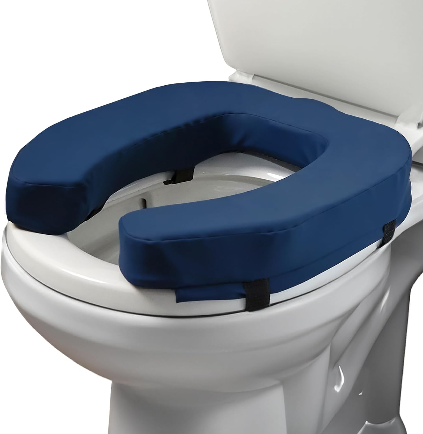 Lunderg Padded Toilet Seat Riser for Seniors, Firm High-Density Foam, Universal Fit

