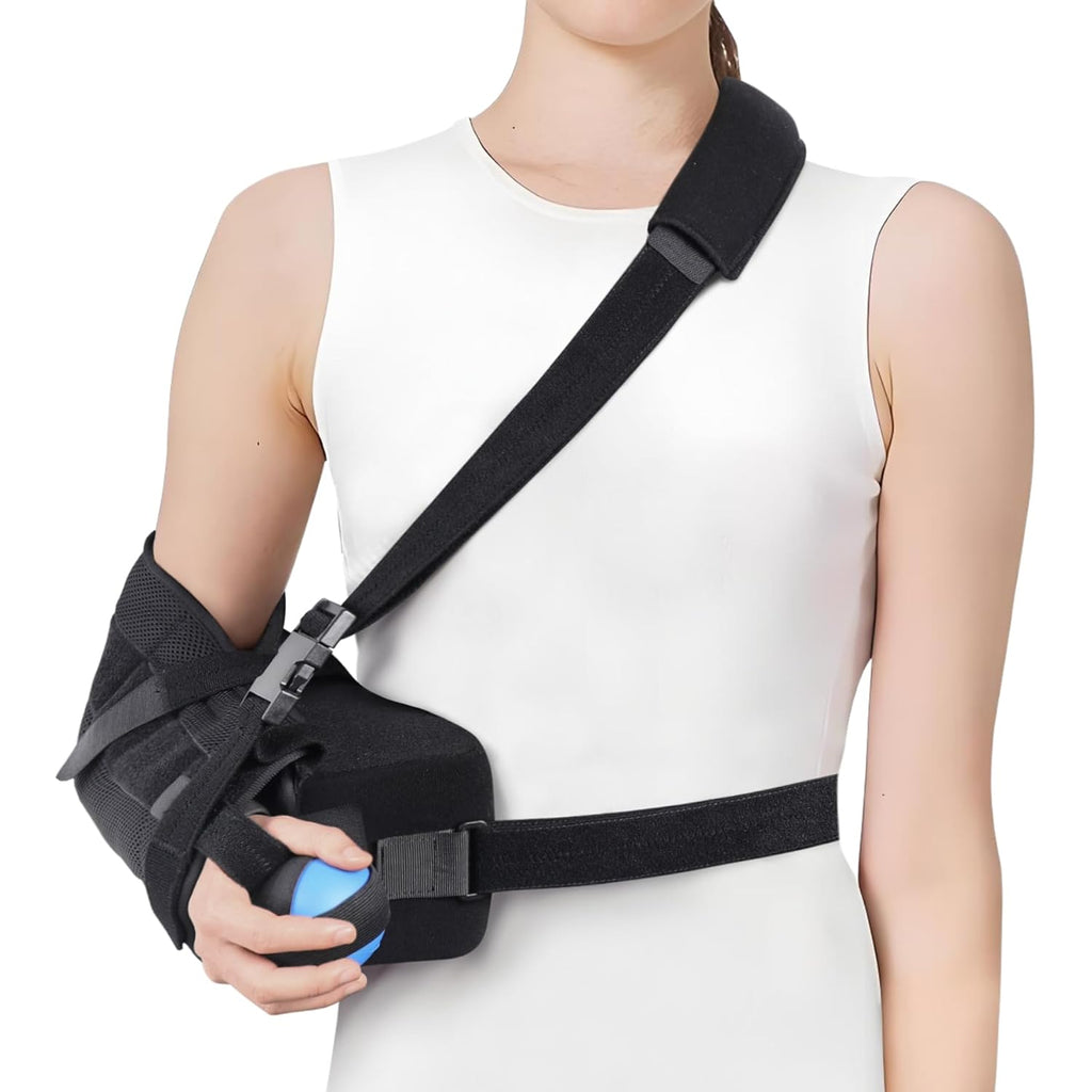 Shoulder Abduction Sling Immobilizer, Padded Rotator Cuff Support Brace with Pillow

