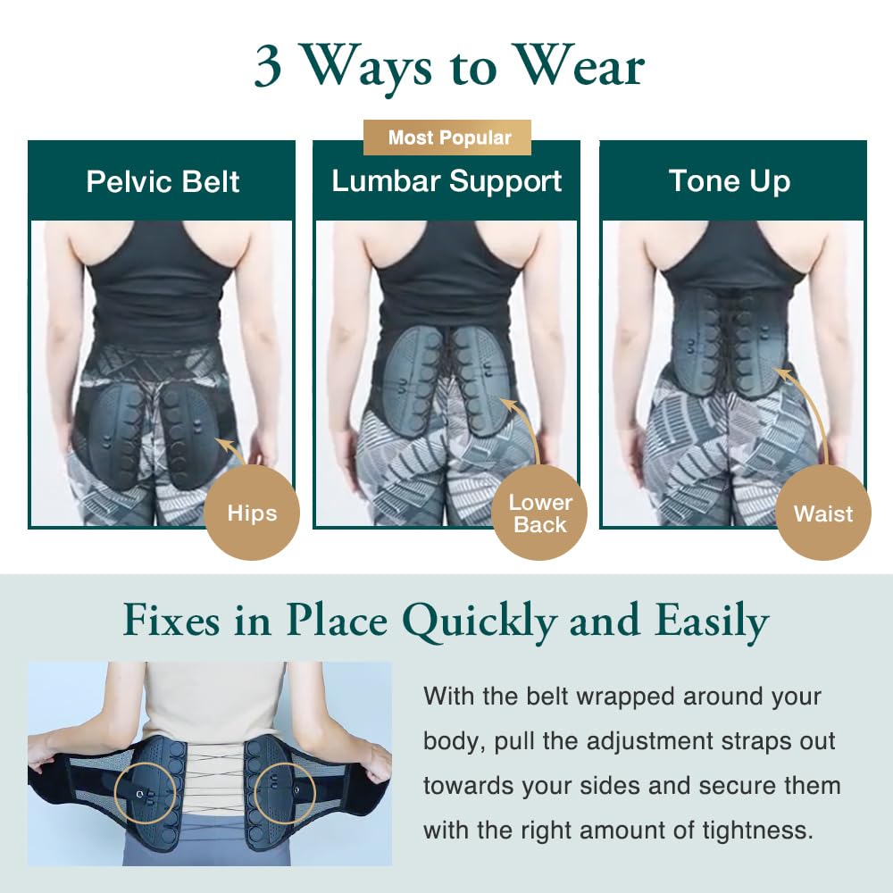 GUARDNER Lumbar Support Back Brace with Adjustable Belt, Breathable Posture Support


