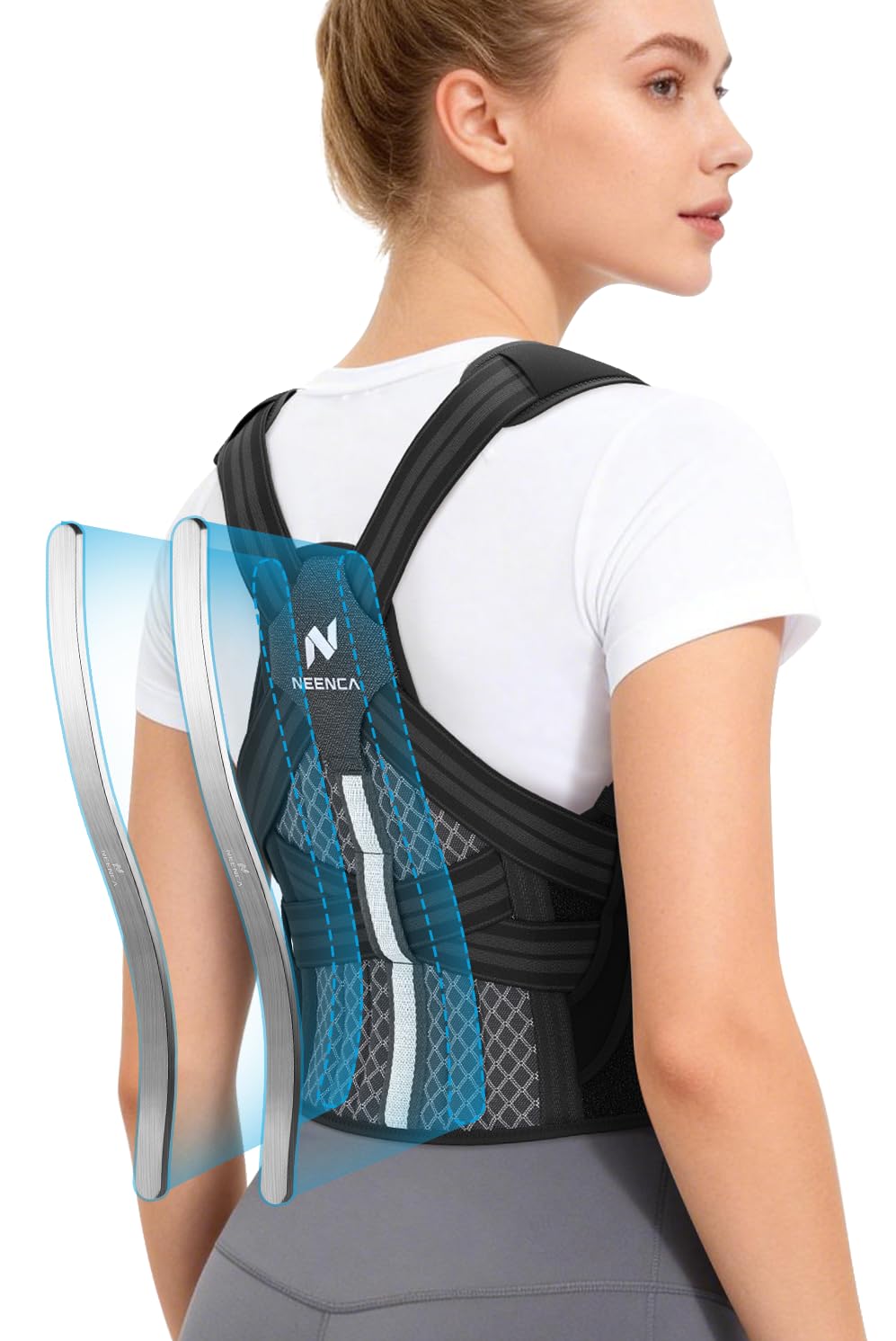 NEENCA Medical Posture Corrector Back Brace with Adjustable Back Support


