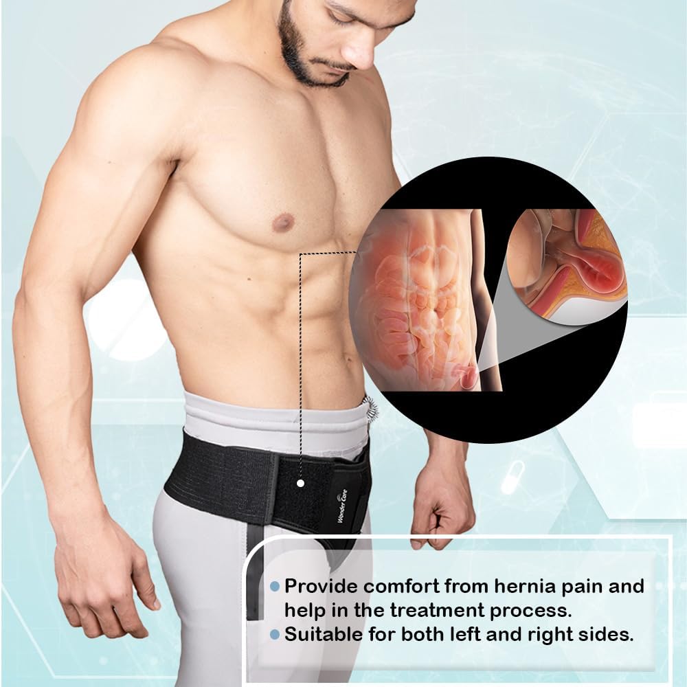 Wonder Care Inguinal Hernia Support Truss Brace with Removable Compression Pads

