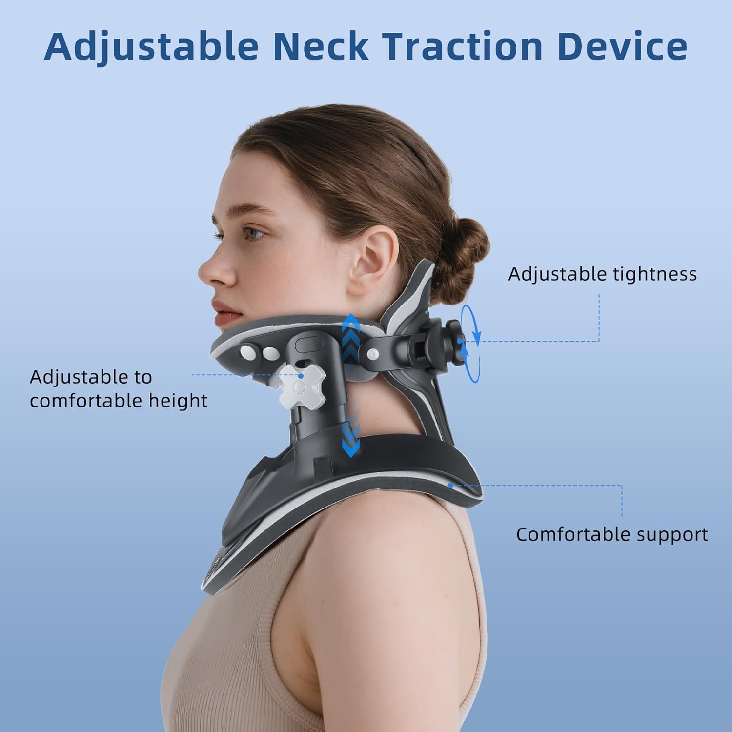 Holniva Cervical Neck Traction Device, Adjustable Neck Stretcher Brace

