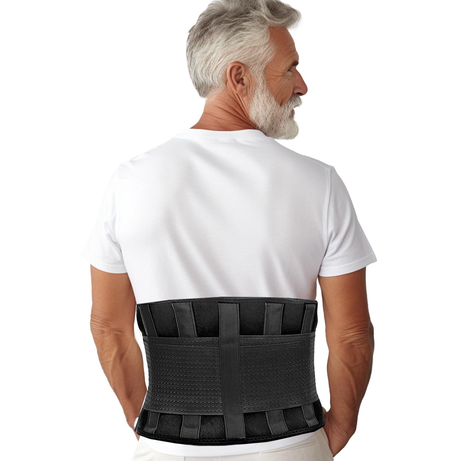 RiptGear Back Brace for Lower Back Pain Relief, Lumbar Support with Stabilizers

