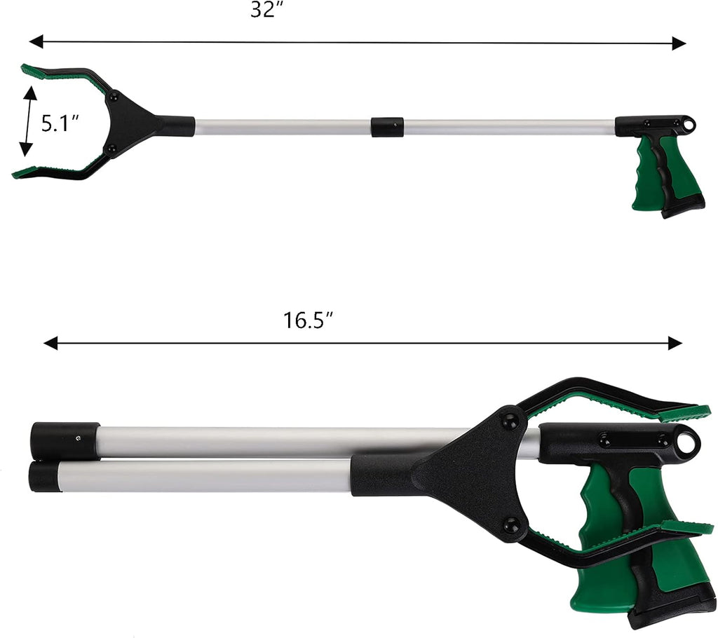 TOPZEA Foldable Reacher Grabber Tool for Elderly Mobility Assist, 360° Jaw

