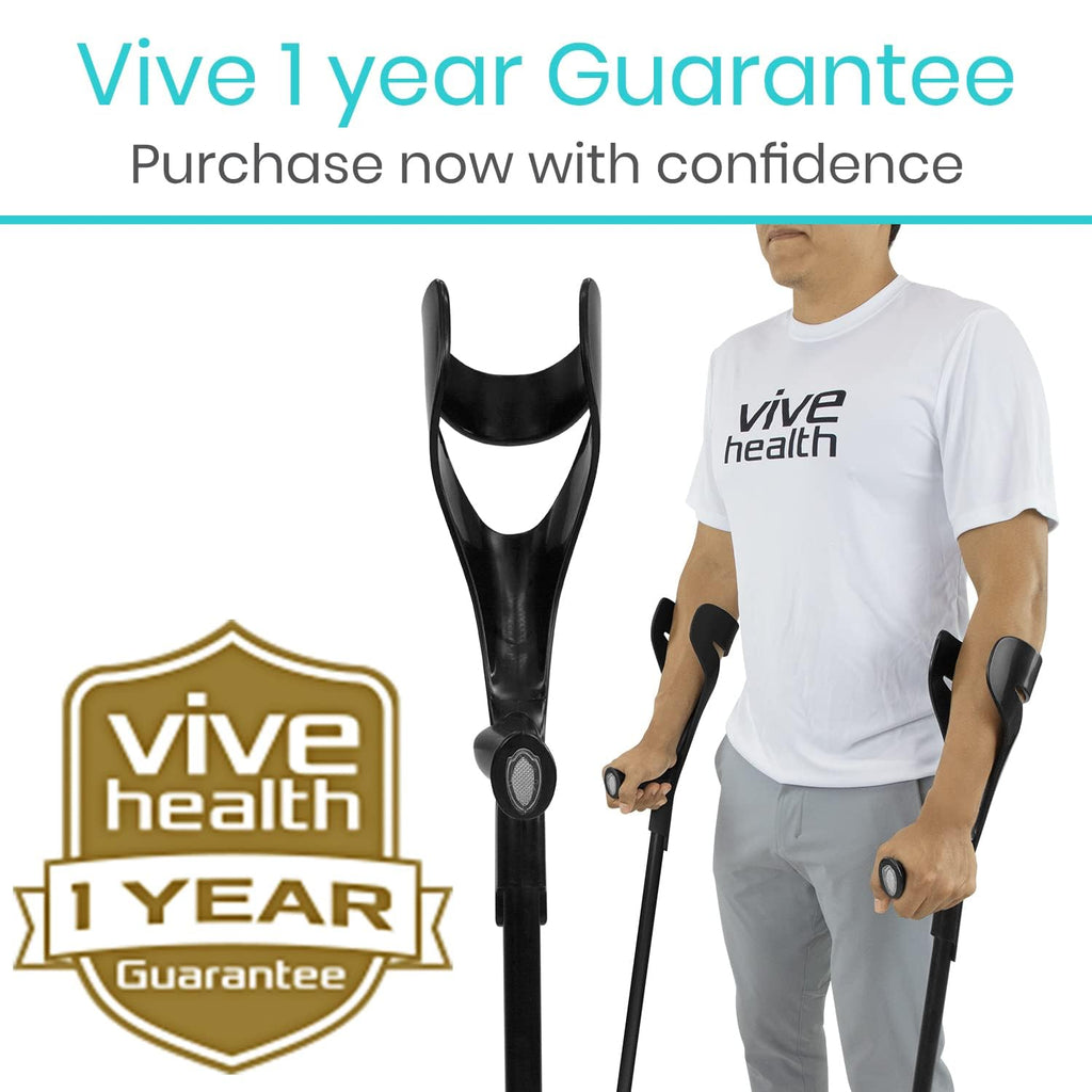 Vive Forearm Crutches Pair Adjustable Lightweight Ergonomic Arm Crutches

