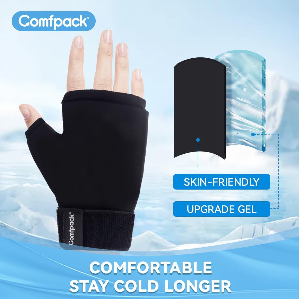 Comfpack Hand Ice Pack Gloves for Arthritis, Thumb & Wrist Cold Compress Wrap

