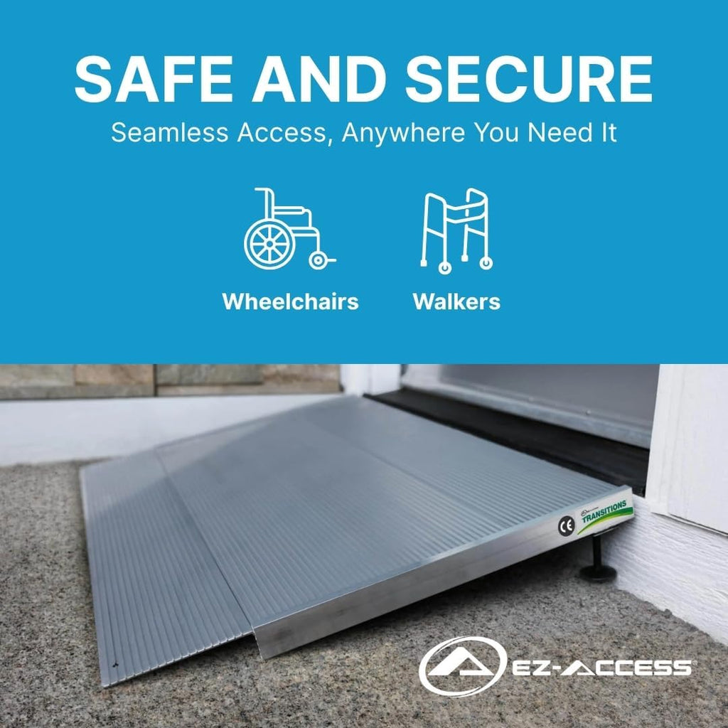 EZ-ACCESS Portable Threshold Ramp for Doorways and Home Steps, Self Supporting Aluminum

