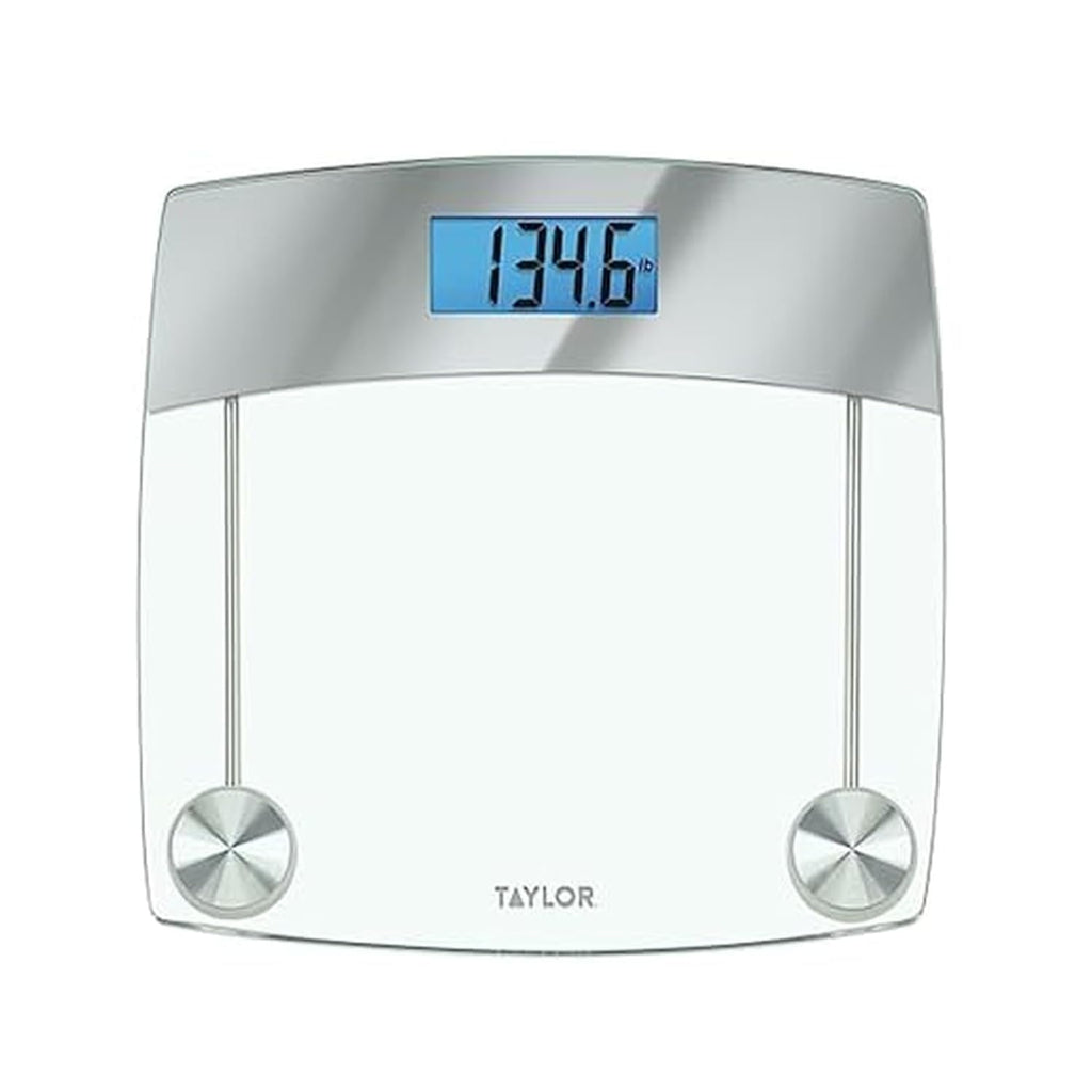 Taylor Digital Body Weight Scale with Glass Platform and Blue LCD Display

