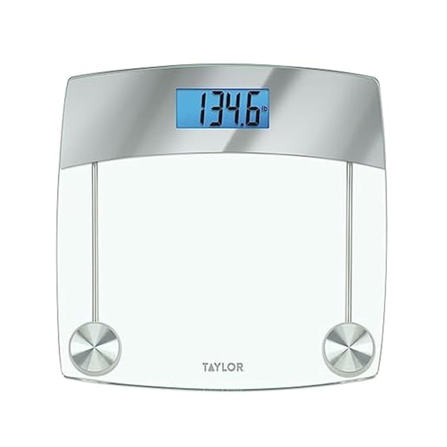 Taylor Digital Body Weight Scale with Glass Platform and Blue LCD Display

