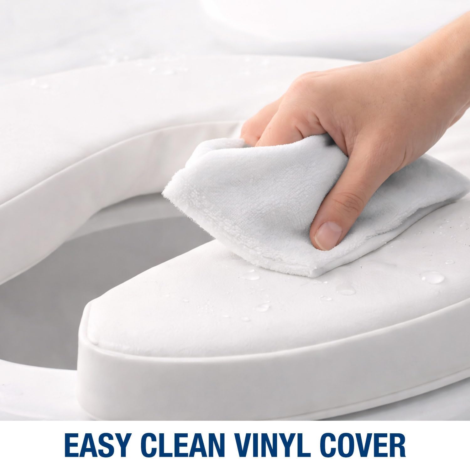 DMI Raised Toilet Seat Riser with Padded Cushion and Cover, White

