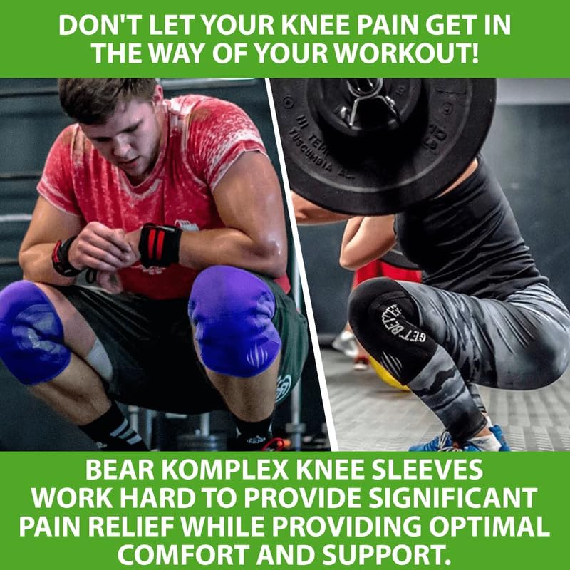 Bear KompleX Neoprene Compression Knee Sleeves for Weightlifting, Squats & Powerlifting

