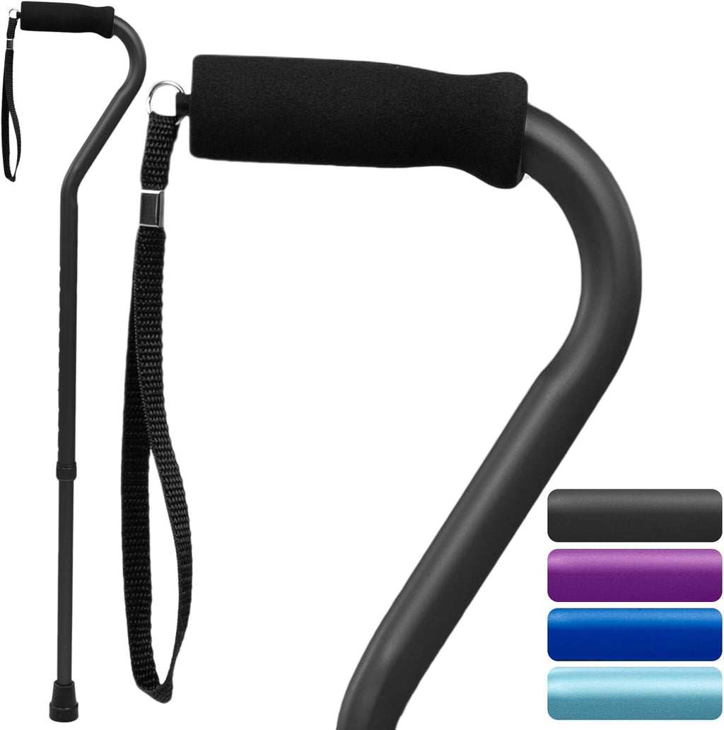Vive Offset Walking Cane with Comfort-Foam Handle, Lightweight Adjustable

