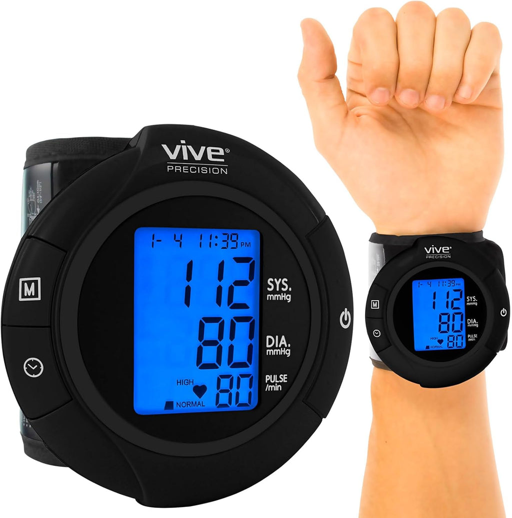 Vive Precision Smart Wrist Blood Pressure Monitor, Digital Cuff for Heart Rate

