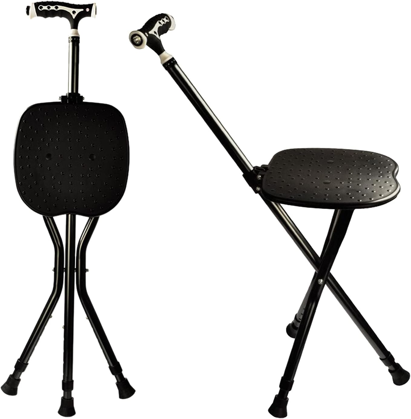 Yayayo Folding Cane with Seat 440 lb Capacity Height Adjustable Walking Stick


