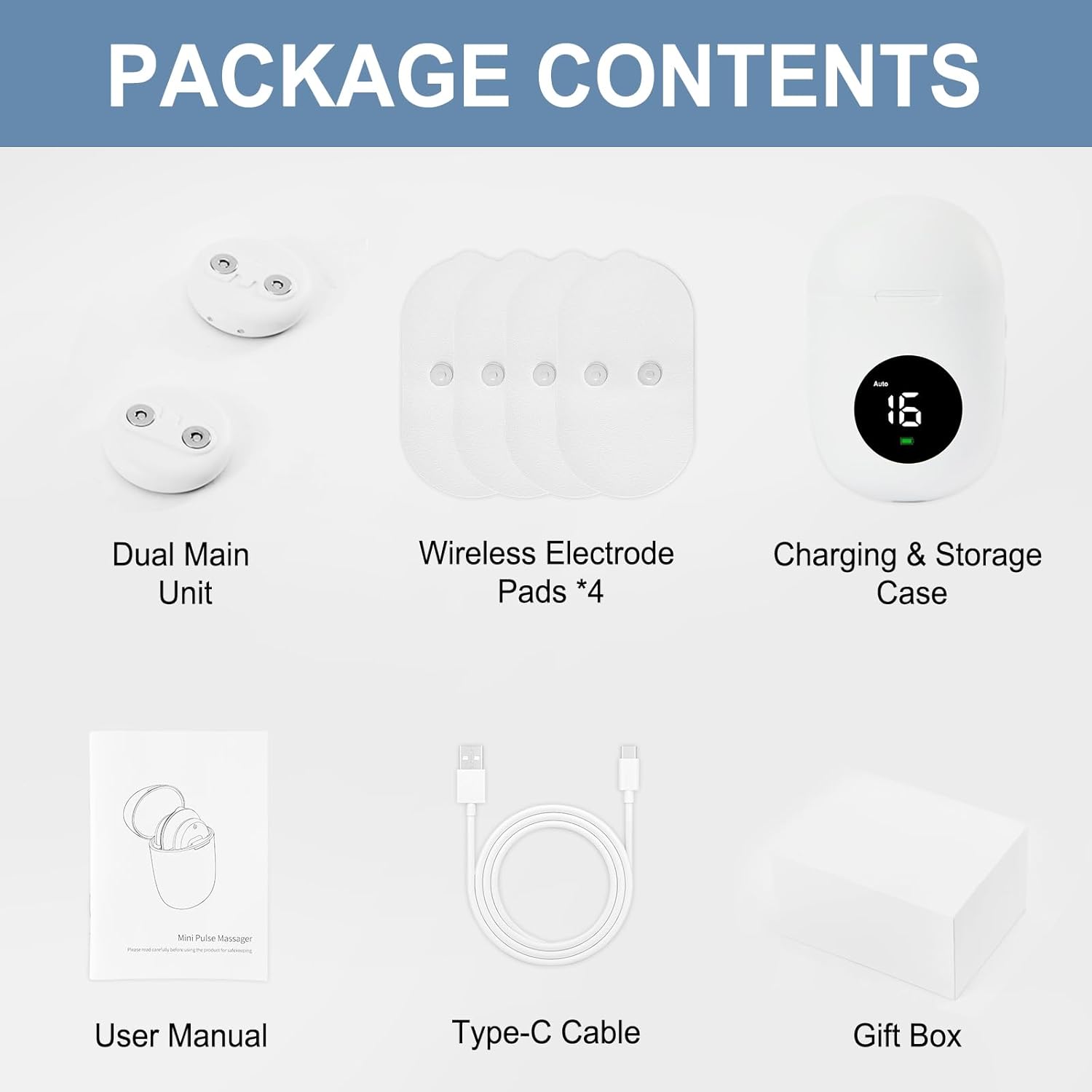 MASGRE Dual Channel Wireless TENS Unit EMS Muscle Stimulator Rechargeable

