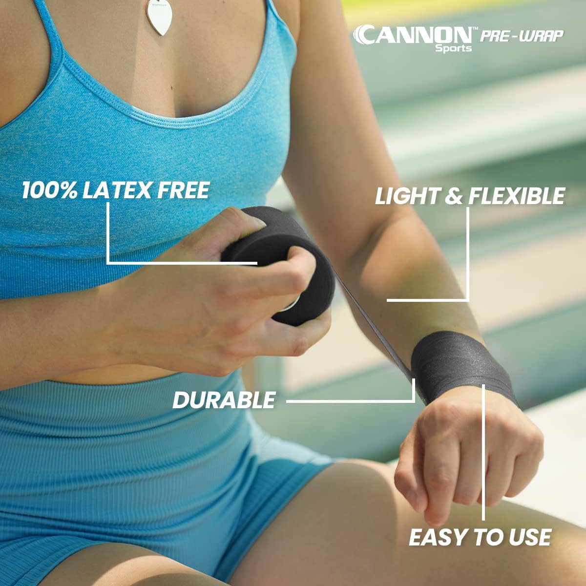 Cannon Sports Latex-Free Athletic Pre-Wrap Tape, 8 Rolls, 30 Yards Each

