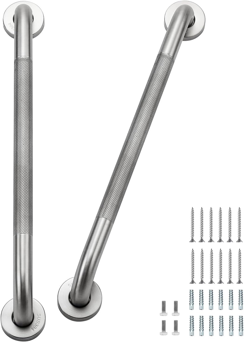 Stainless Steel Shower Grab Bar with Anti-Slip Textured Grip for Bathroom Safety

