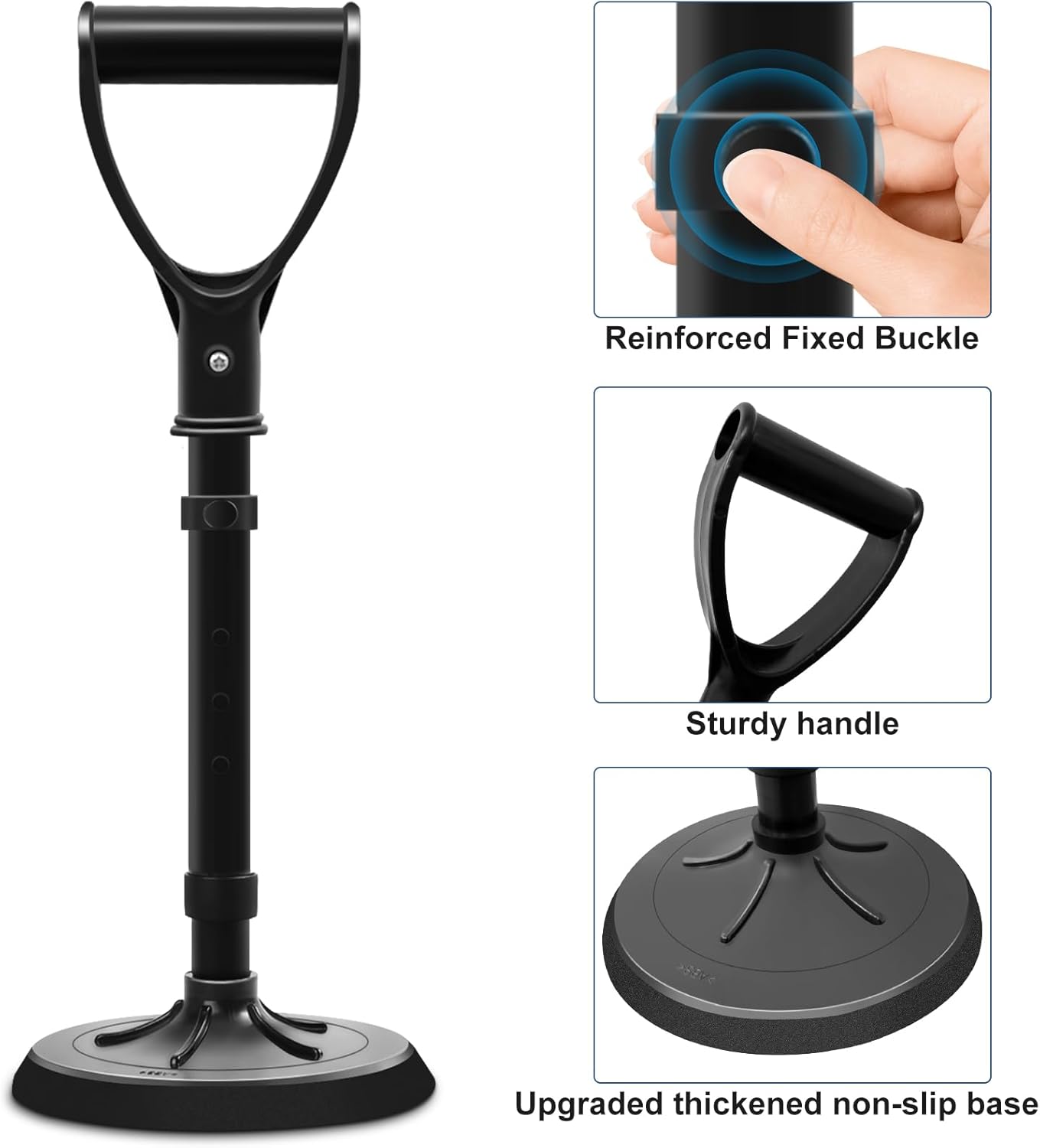 Upgraded Portable Standing Aid with Non-Slip 7-Inch Rubber Foot, Adjustable Height

