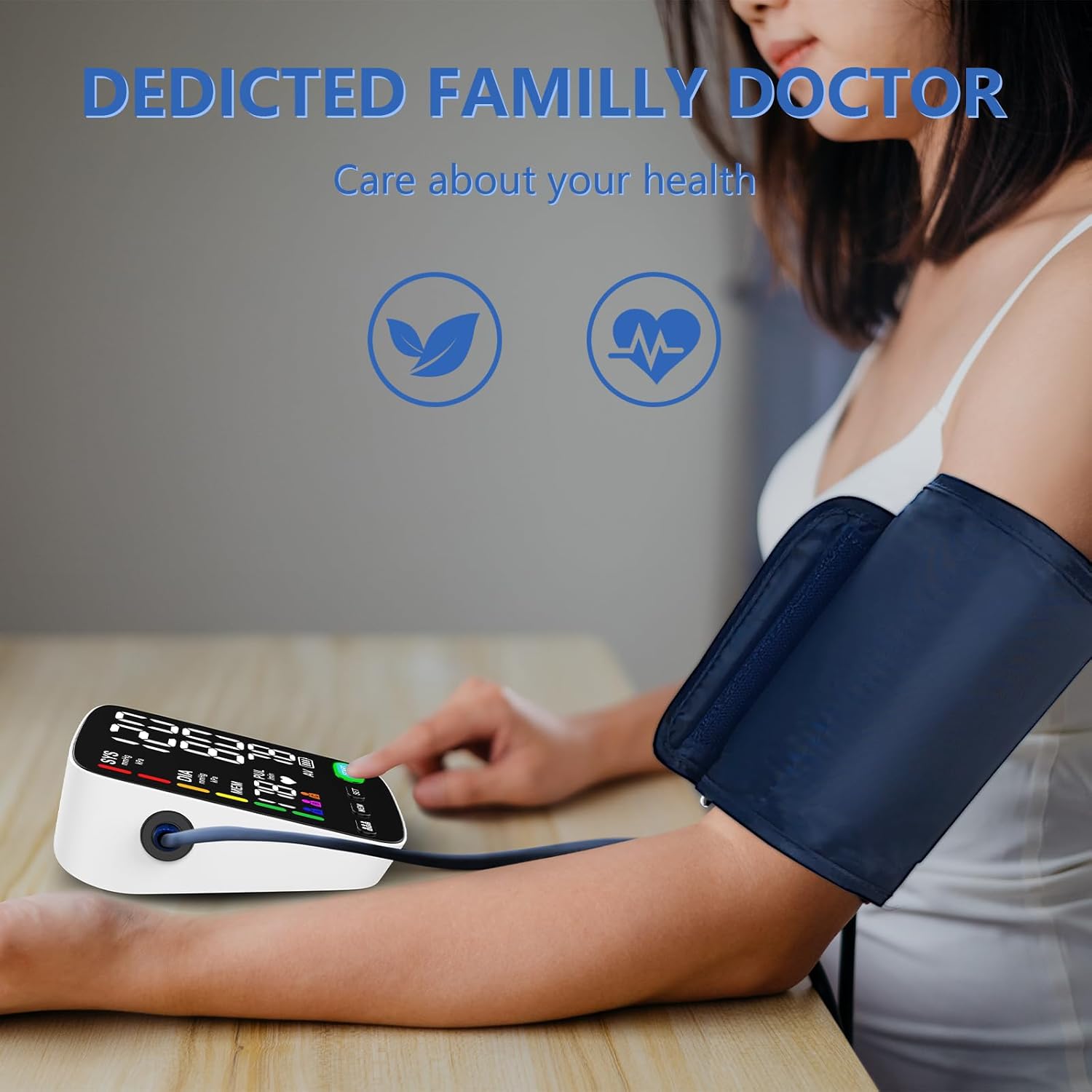 Automatic Upper Arm Blood Pressure Monitor for Home, Triple User, Large LED Screen

