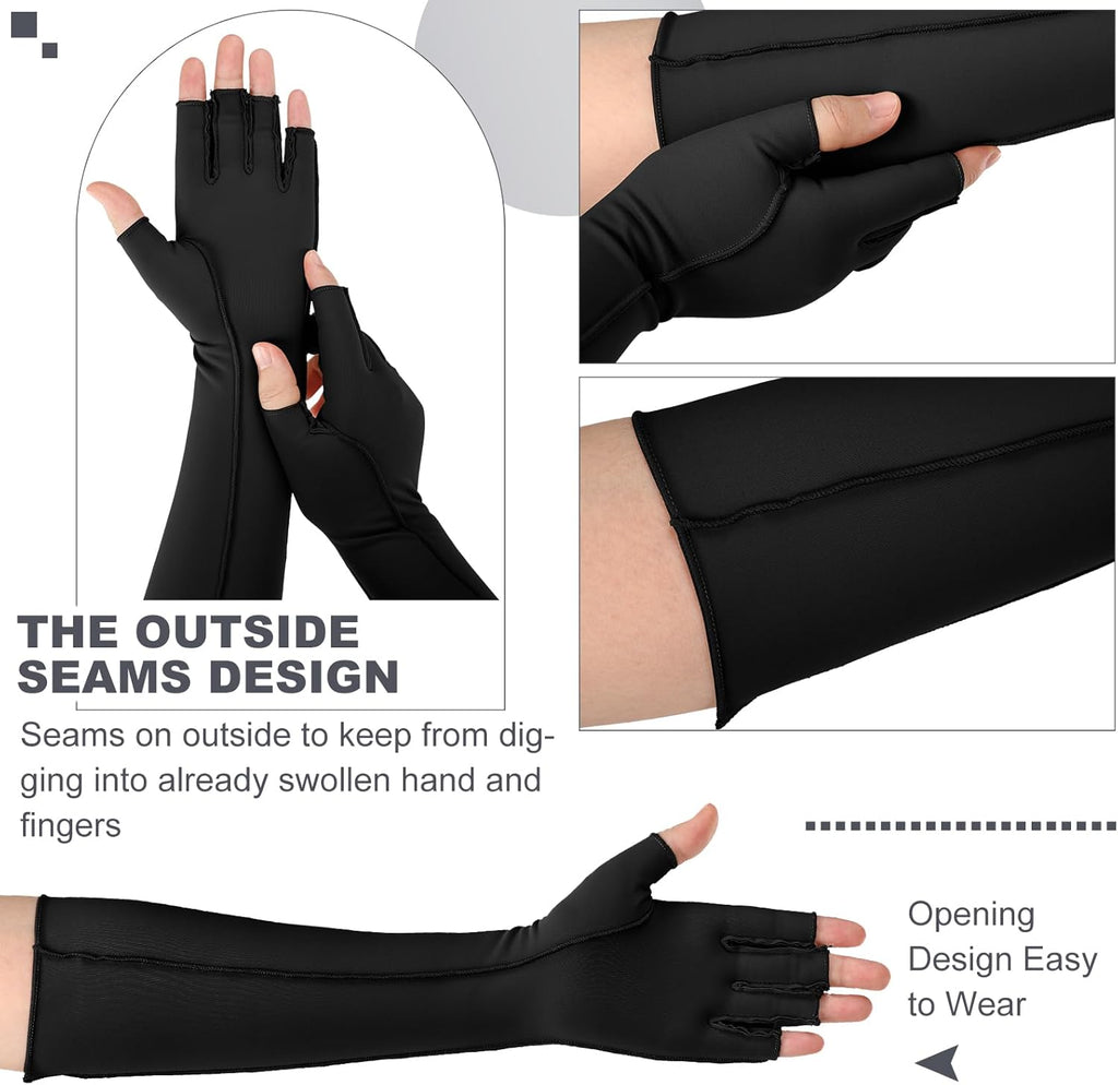 Janmercy 3 Pairs Arthritis Compression Gloves for Women and Men Carpal Tunnel Relief

