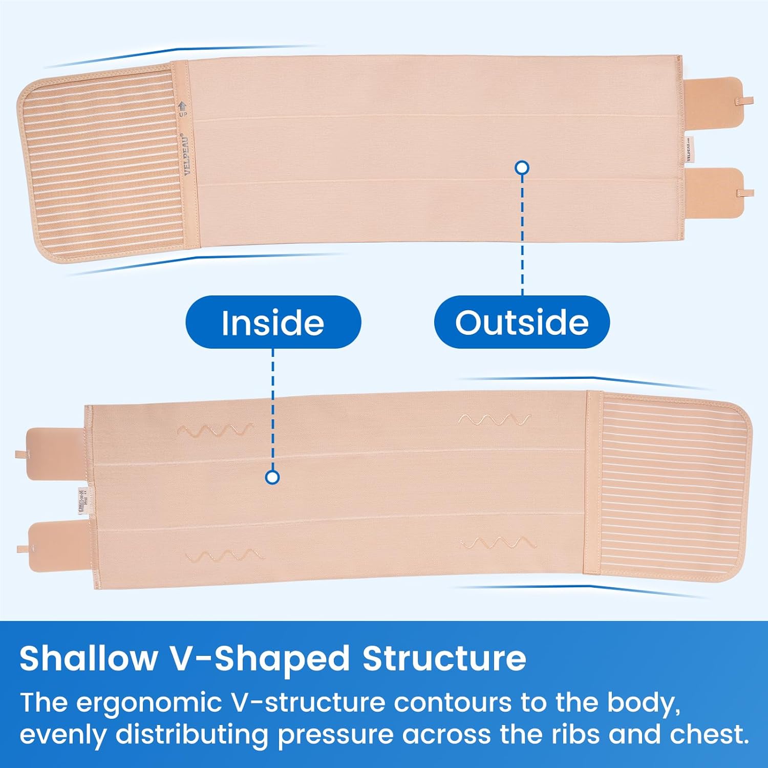 Velpeau Rib Brace Compression Chest Binder Belt for Broken Ribs & Costochondritis

