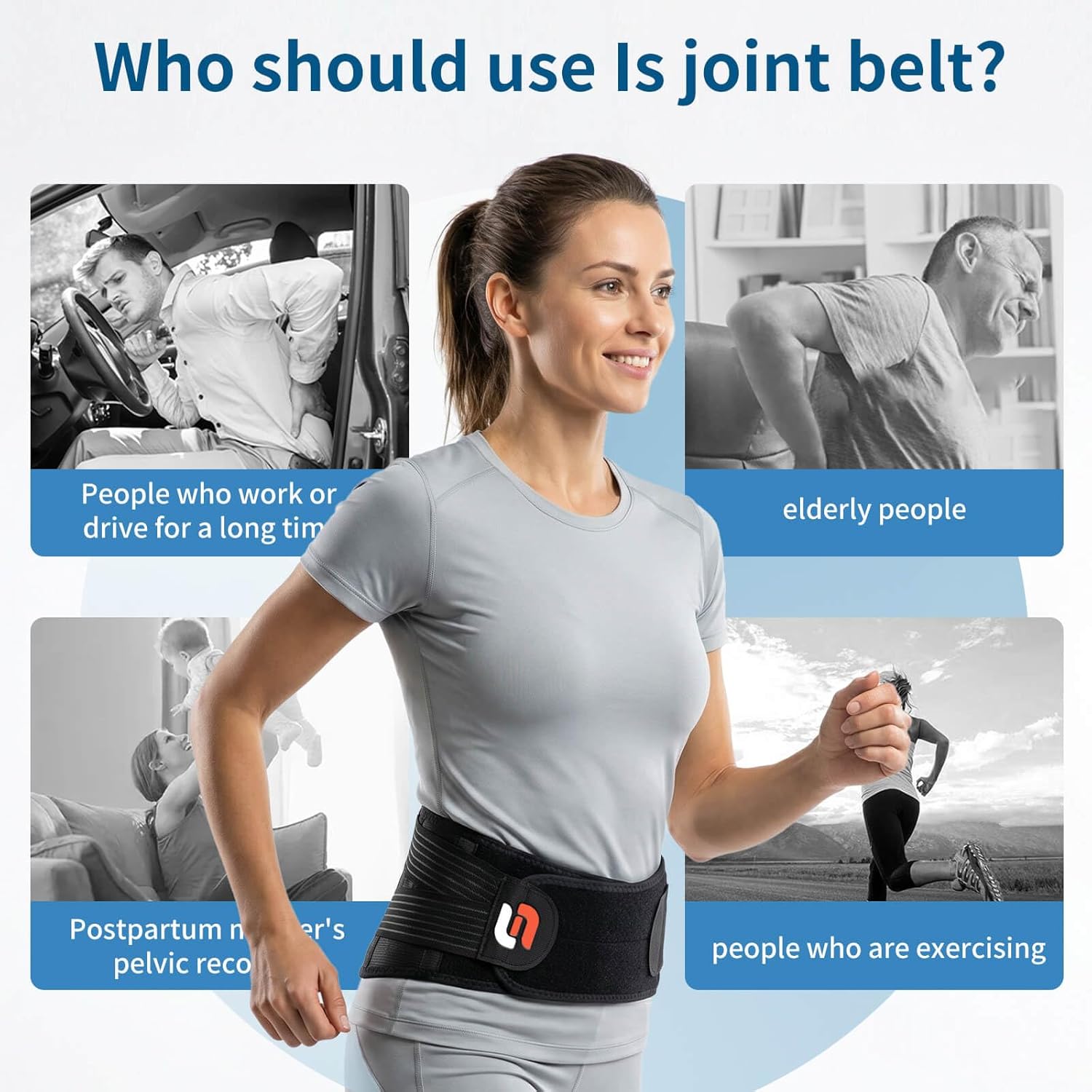 SUNFATT Sacroiliac SI Joint Belt for Women and Men, Pelvic Stabilizer Lower Back

