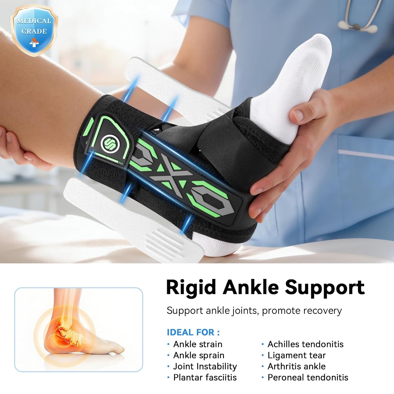 SOLOEVER Ankle Brace for Sprains, Adjustable Lace-Up Stabilizer with Side Support


