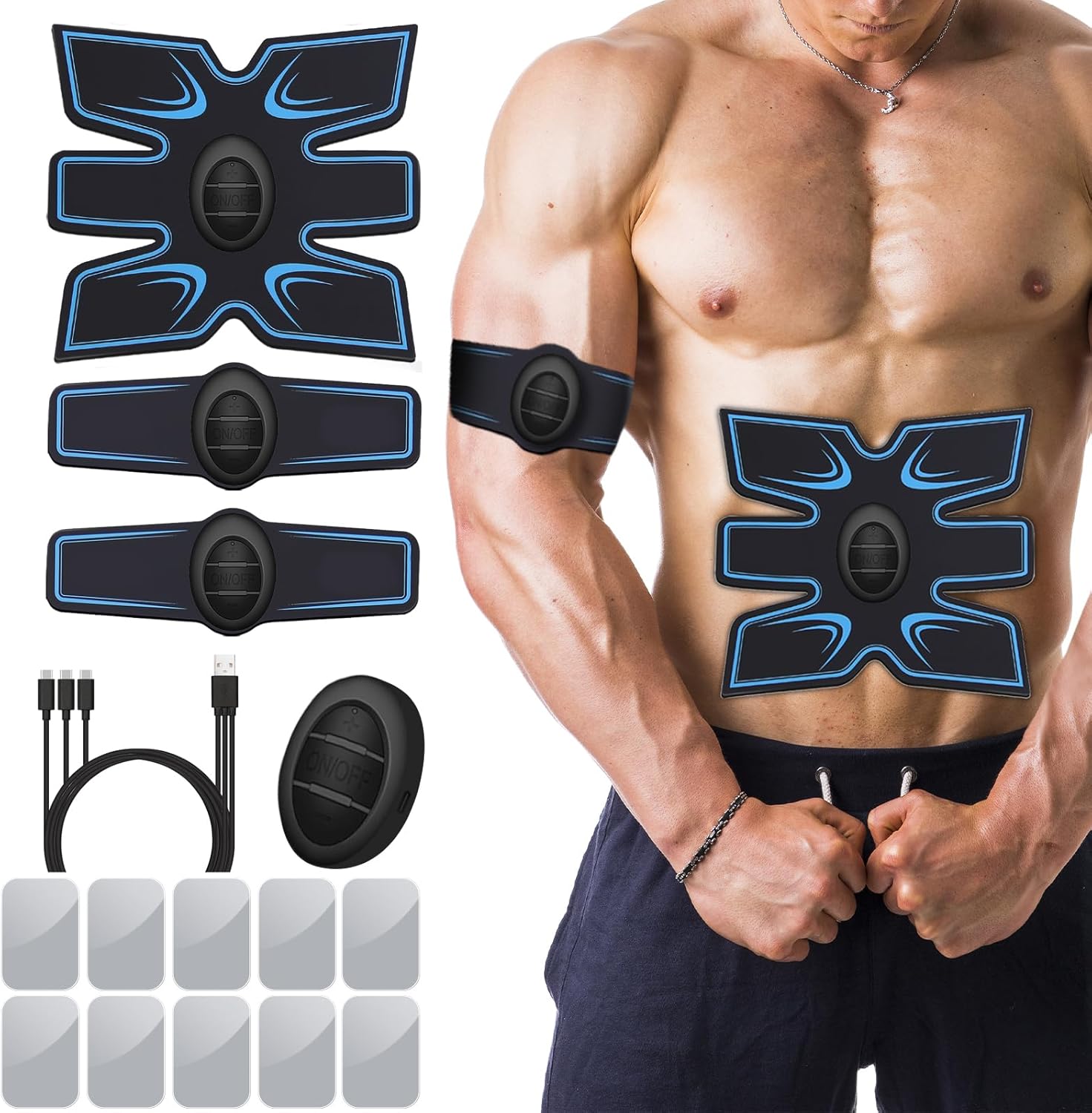 Vital Flex Core EMS TENS Ab Stimulator, Electronic Muscle Stimulator for Abs

