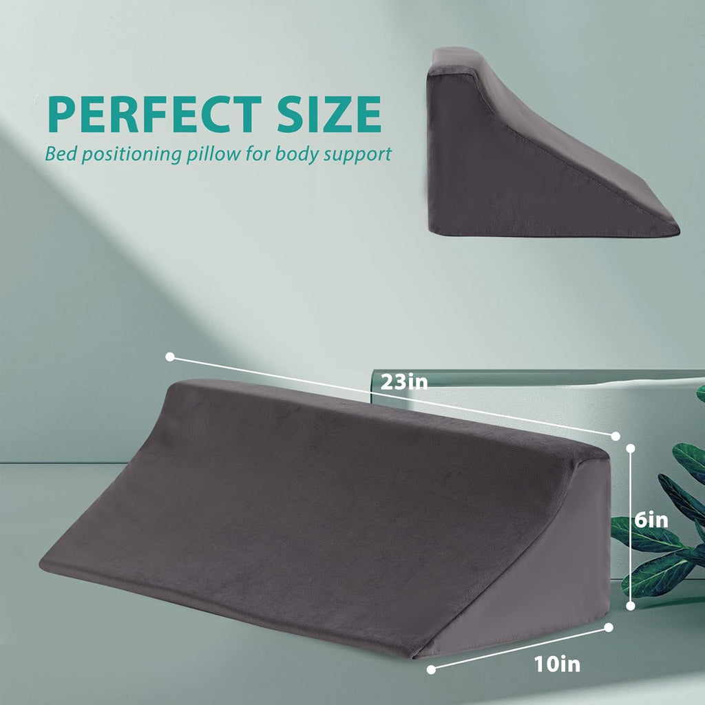 Bedluxe Wedge Pillow for Side Sleeping Comfort Foam Back Support Body Positioner

