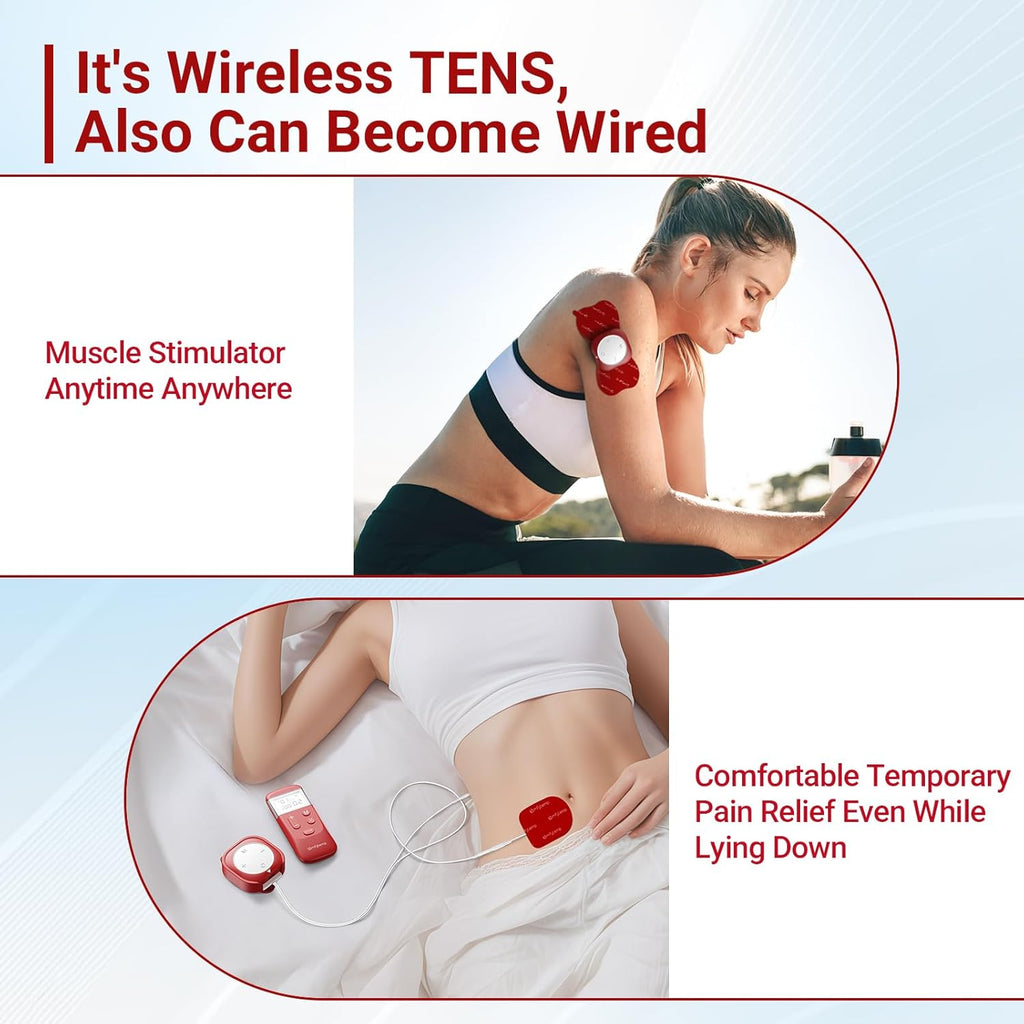 Comfytemp Wireless & Wired 2-in-1 TENS EMS Unit for Muscle Pain Relief, K6134

