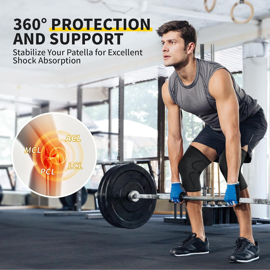 CAMBIVO Knee Compression Sleeve for Men and Women, Knee Support for Running

