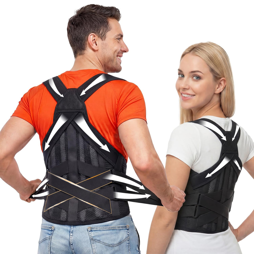 SUPERIOS SUPPORT Posture Corrector Back Brace, X-Back Lumbar Support

