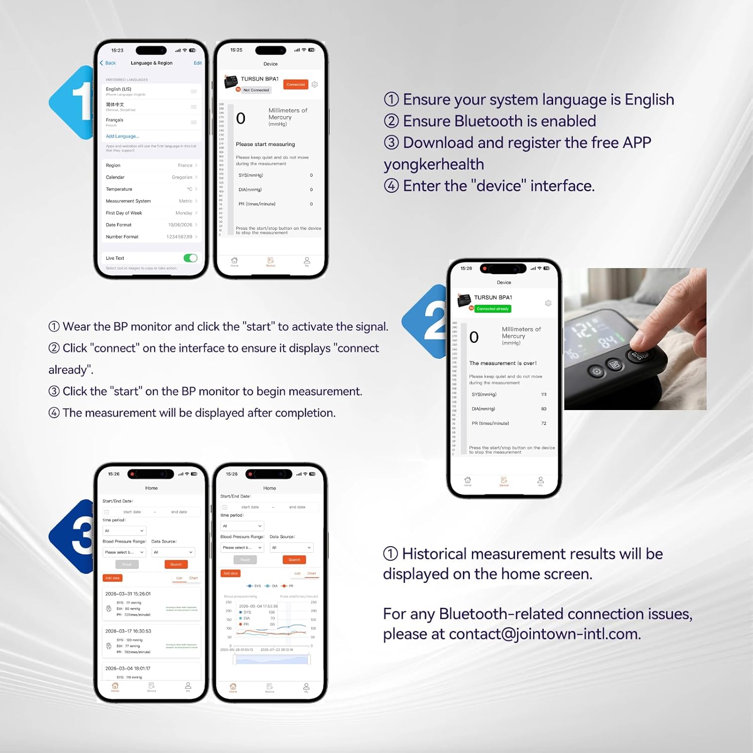 Upper Arm Bluetooth Blood Pressure Monitor, App-Enabled Digital BP Machine

