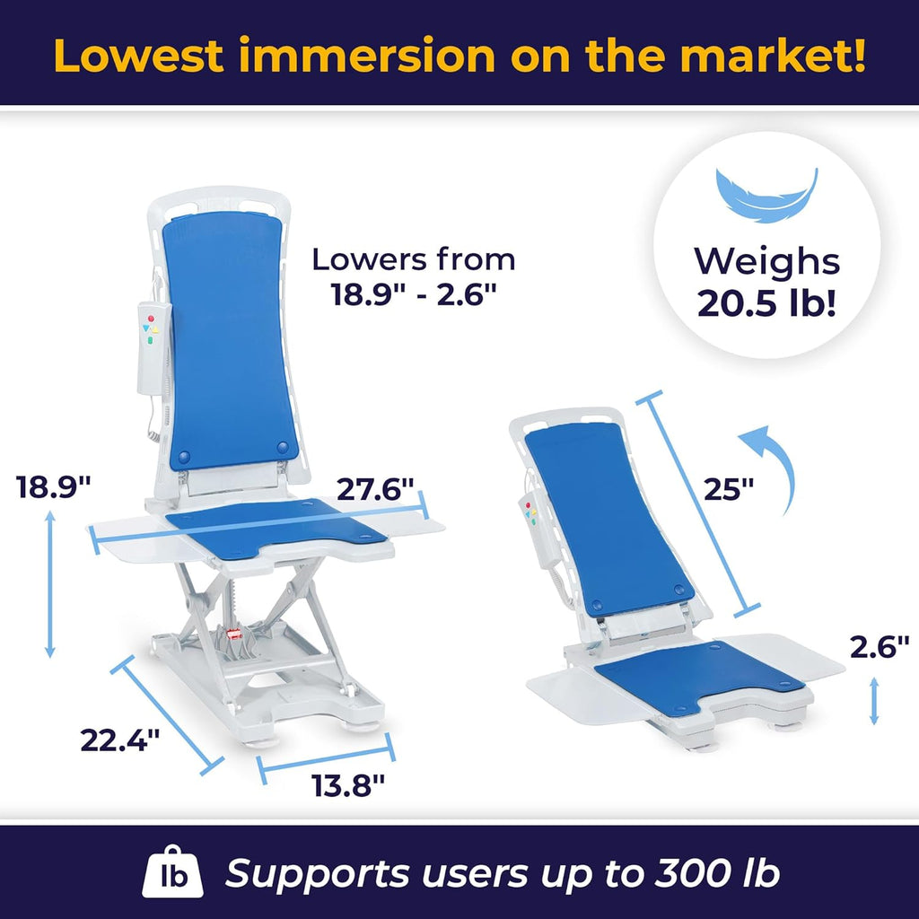 Drive Medical Bath Lift Chair with Reclining Seat and Suction Cups

