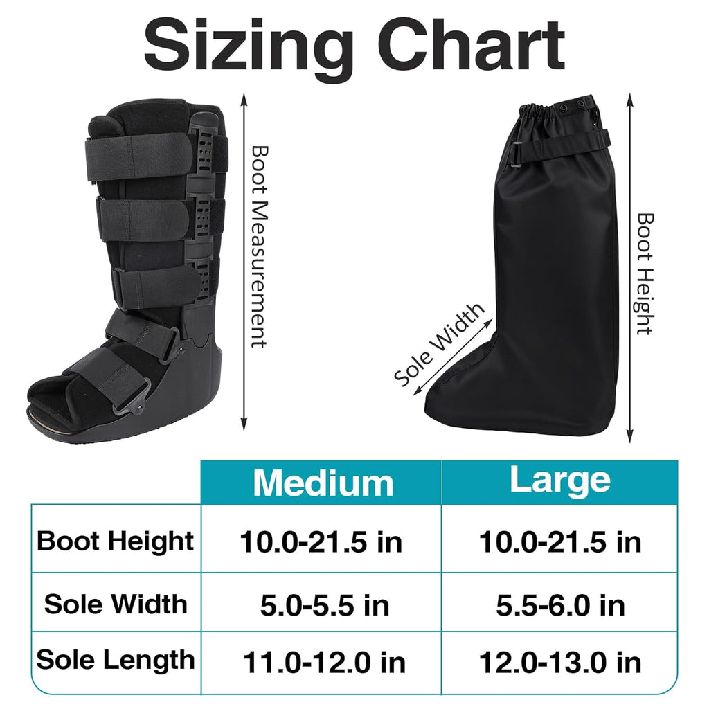 Waterproof Boot Cover for Orthopedic Walking Boots, Fracture Boots, CAM Walker


