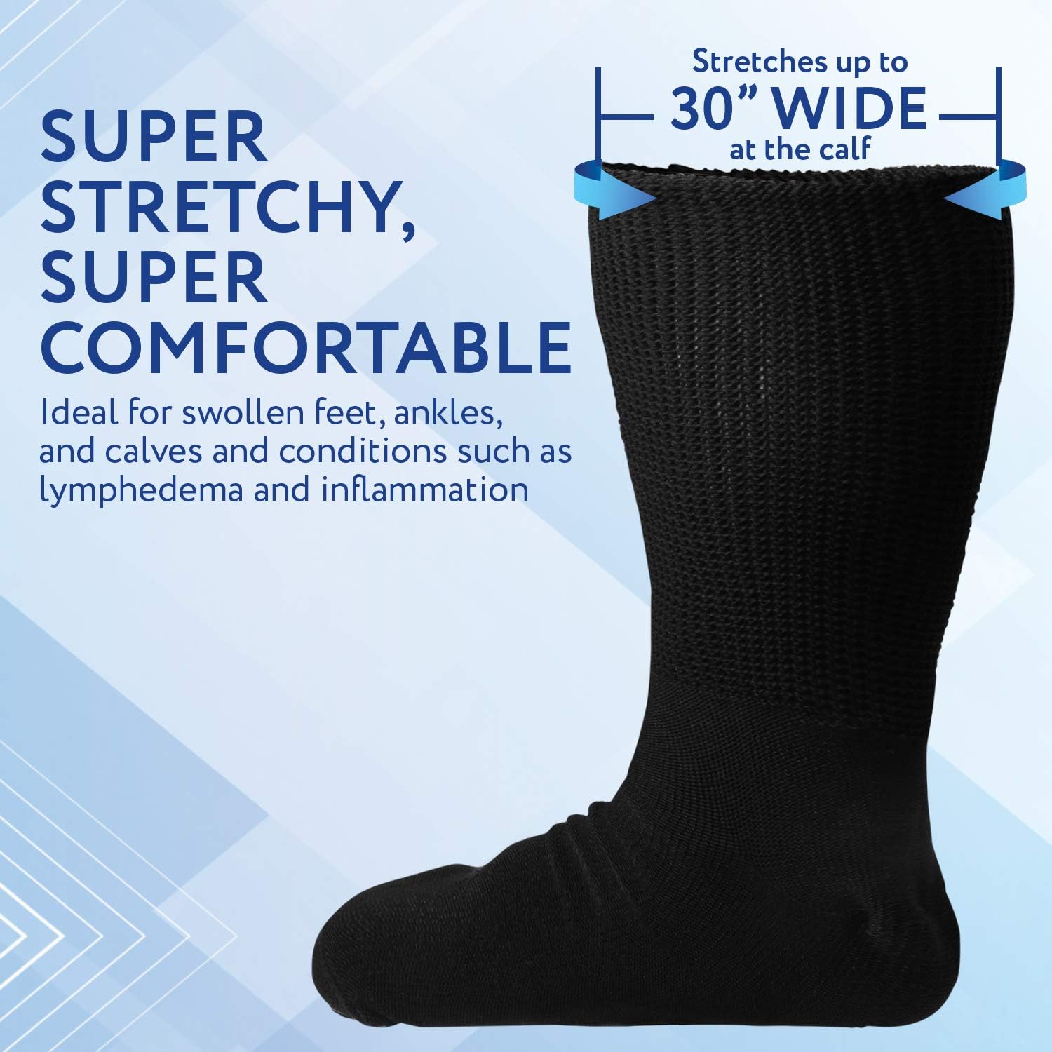 IMPRESA Extra Wide Ankle Socks for Men and Women, Stretch Cotton Blend

