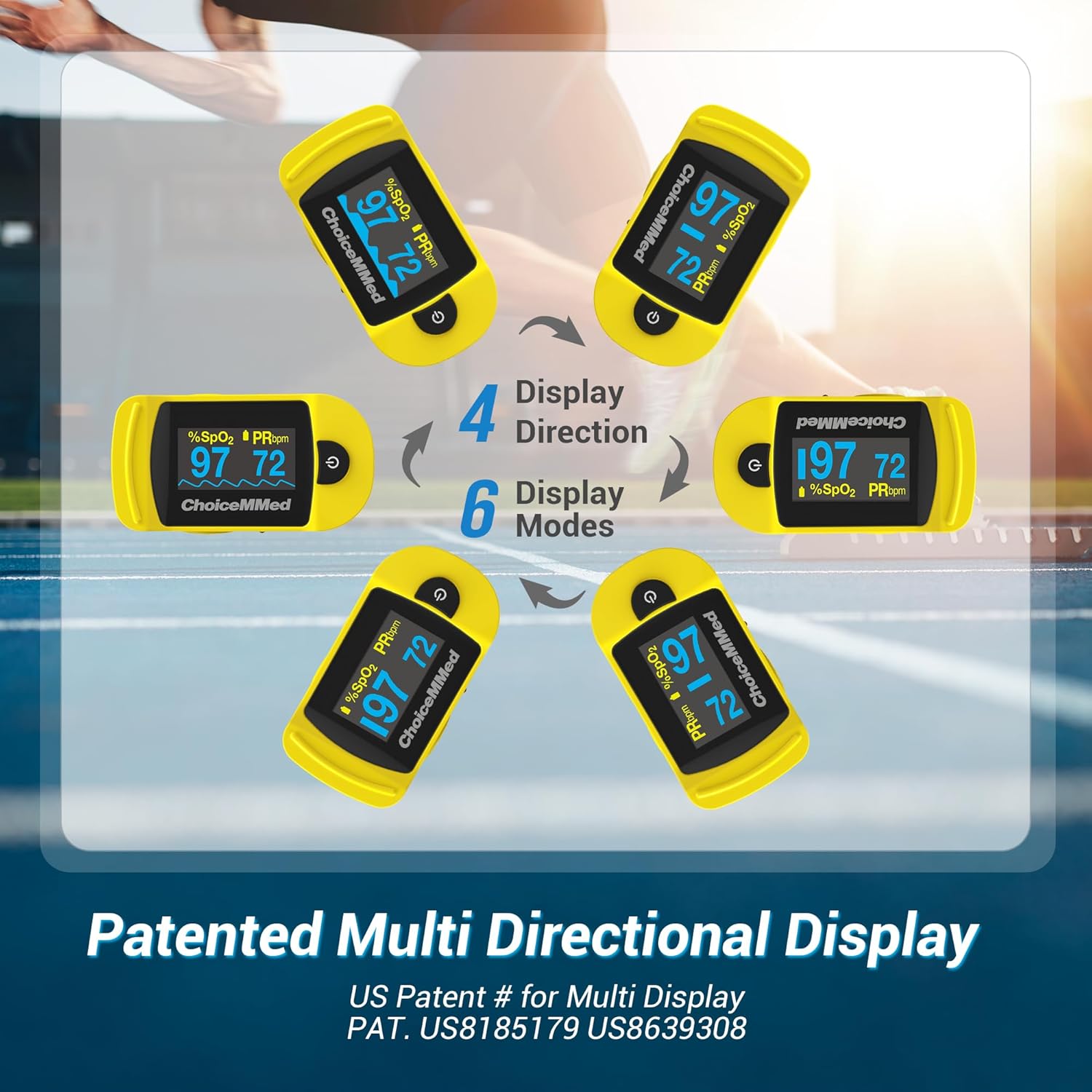 ChoiceMMed C20 Fingertip Pulse Oximeter with Large OLED Display, SPO2 Monitor

