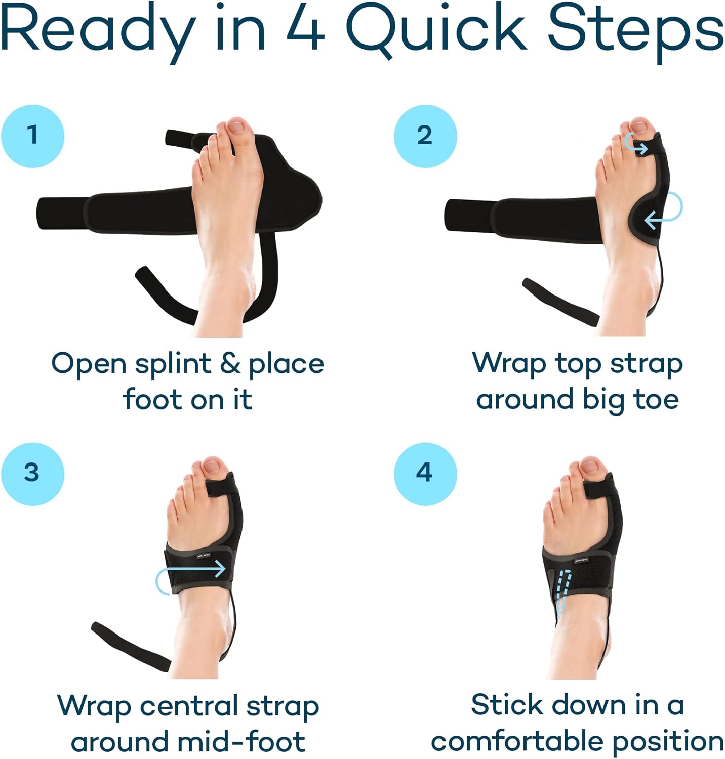 Caretras Bunion Corrector 2-Pack, Orthopedic Hallux Valgus Splint for Comfort

