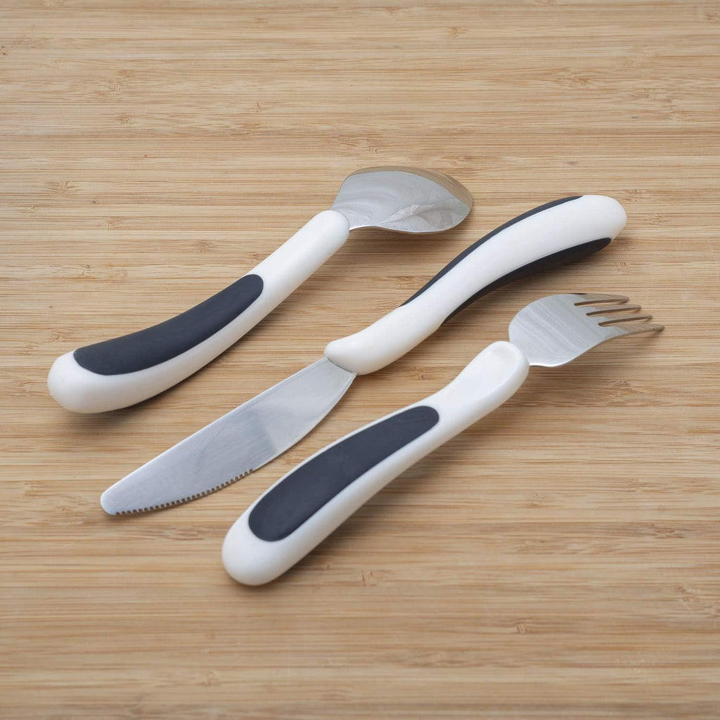 NRS Healthcare Kura Care Adult Easy Grip Cutlery Set, Stainless Steel

